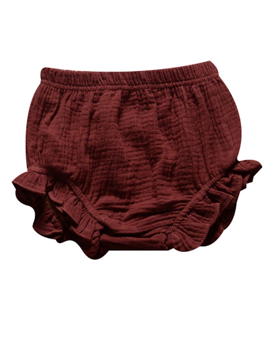 Frilled Solid Color Clothes Muslin Baby Bread Pants - dianjiang-
