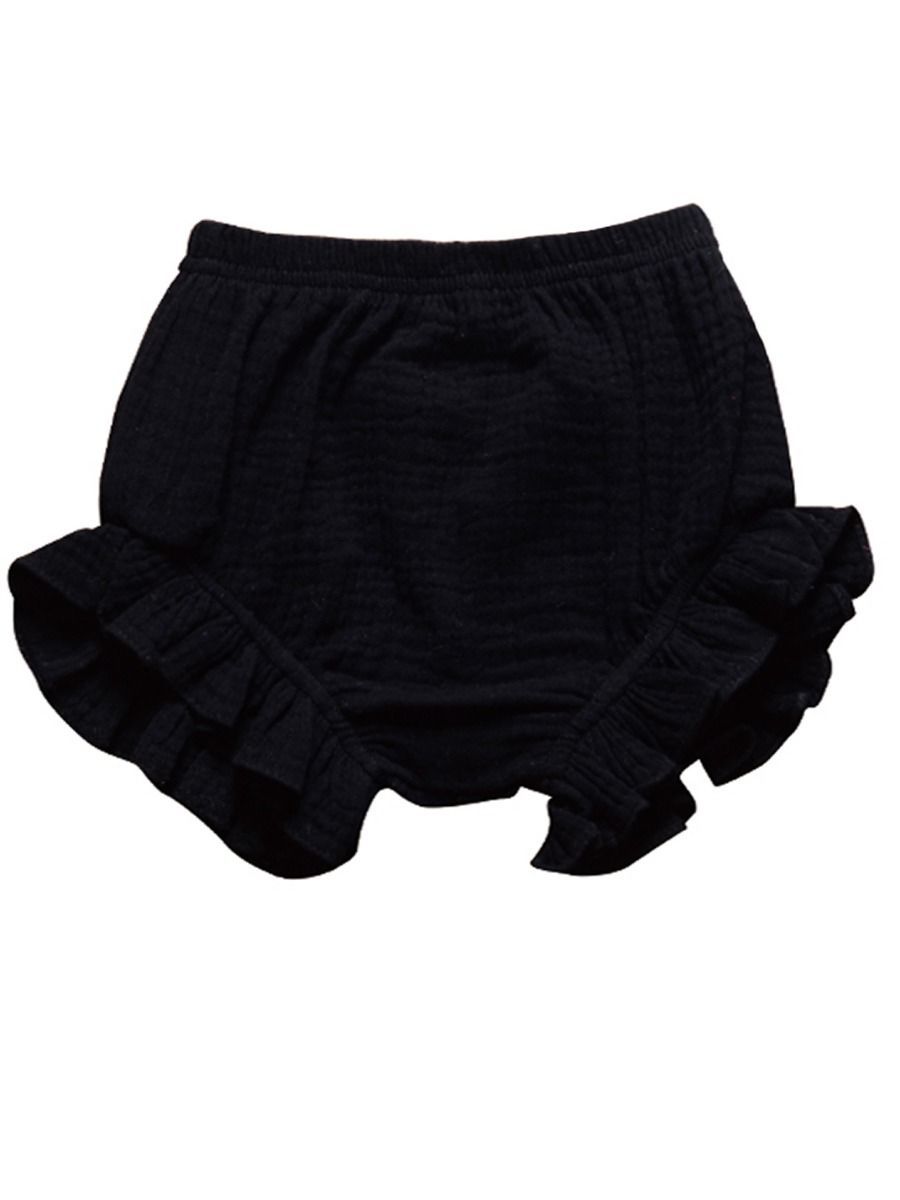 Frilled Solid Color Clothes Muslin Baby Bread Pants - dianjiang-