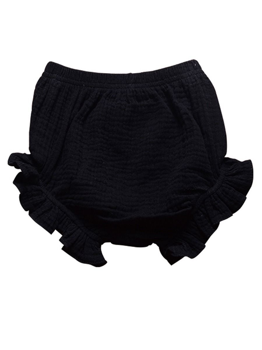 Frilled Solid Color Clothes Muslin Baby Bread Pants - dianjiang-