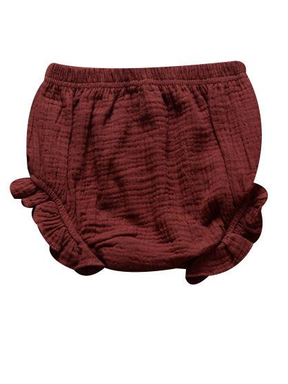 Frilled Solid Color Clothes Muslin Baby Bread Pants - dianjiang-