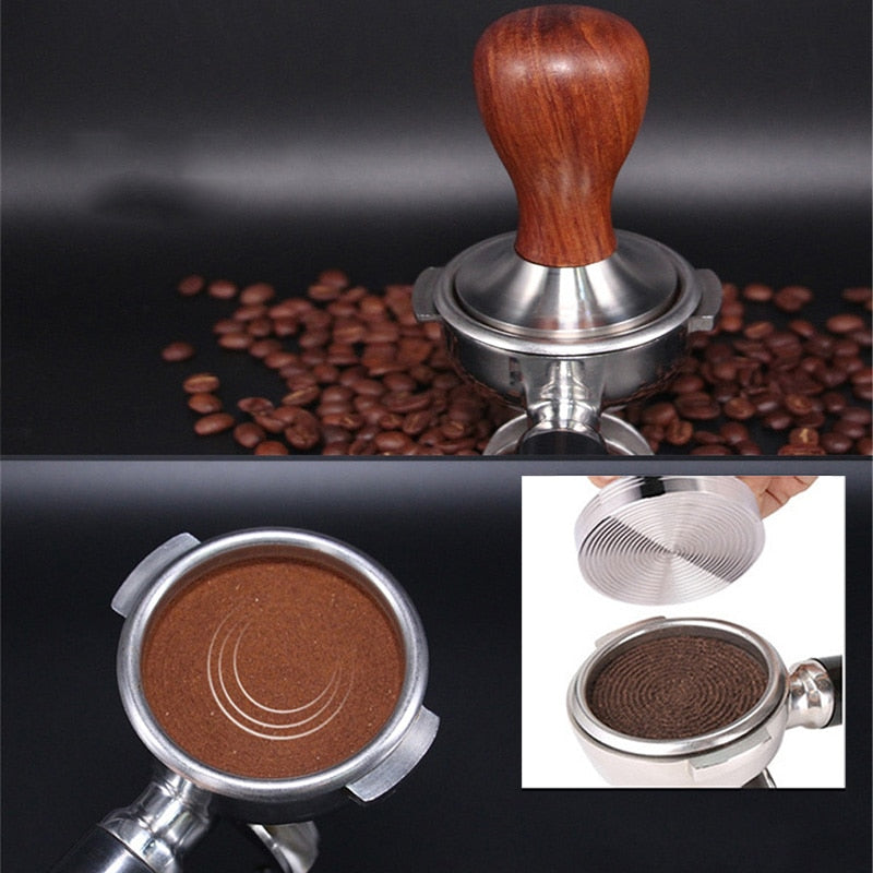 GUNOT Stainless Steel Flat Tamper Manual Holder Coffee Tamper 51mm Maker Grinder Coffee Tools Press Coffee Grinder Solid Flat - dianjiang-