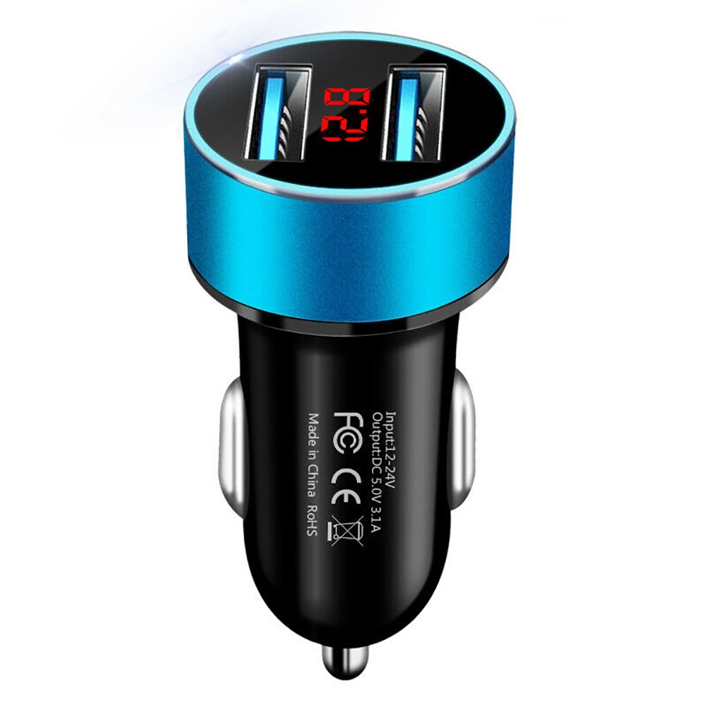 GTWIN 4.8A Car Charger Mobile Phone Fast Charging Adapter in Car with LED Display Quick Charge Dual USB Car Charger Universal - dianjiang-