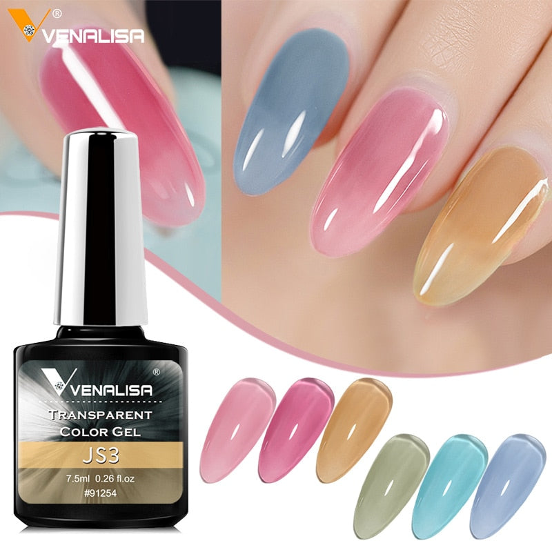 Venalisa Transparent Gel Polish Varnishes Hybrid Nails For Manicure 7.5ML Ice Spar Cat Eyes Soak off Enamel UV Gel Nail Polish - dianjiang-