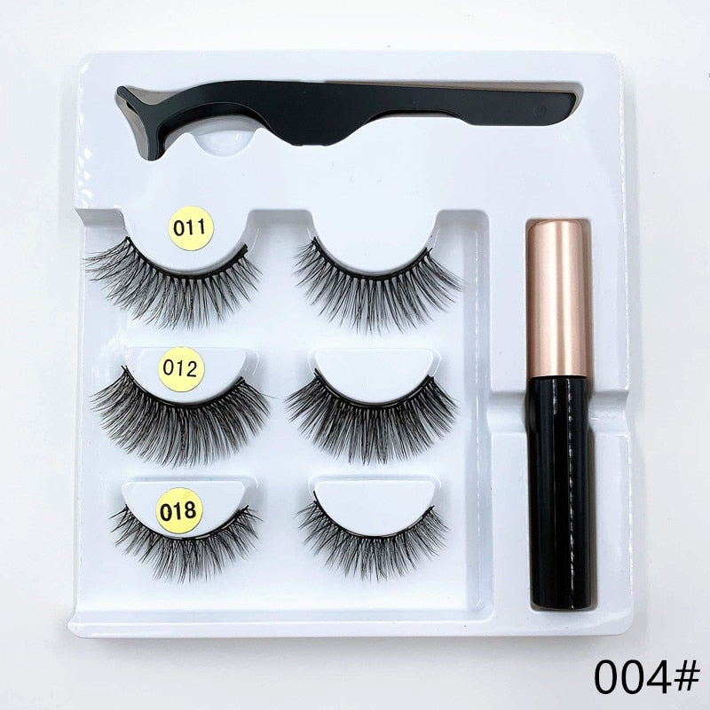 3 pairs magnetic eyelash sets, magnetic eyeliner, magnetic tweezers and false eyelash sets for extending eyelashes wholesale - dianjiang-