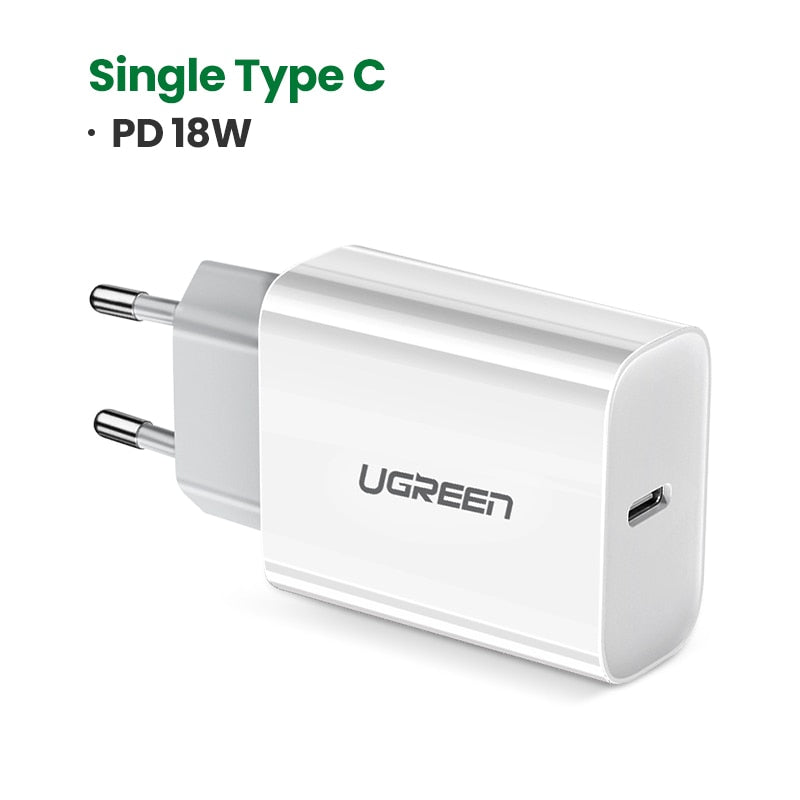 Ugreen 36W Fast USB Charger Quick Charge 4.0 3.0 Type C PD Fast Charging for iPhone 11 USB Charger with QC 4.0 3.0 Phone Charger - dianjiang-