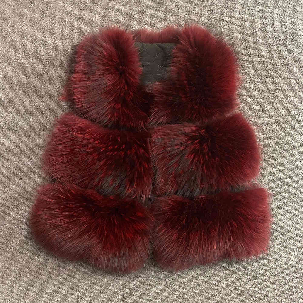 2020 New Arrivals Women Real Raccoon Fur Vest Winter Thick Warm Fashion Gilet Waistcoat New 3 Rows S1150A - dianjiang-