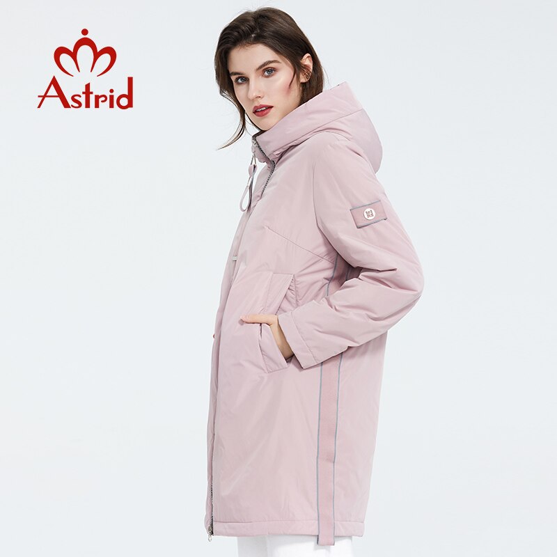 Astrid 2020 Spring new arrival women jacket outerwear high quality plus size mid-length style with zipper women fashion  AM-8608 - dianjiang-