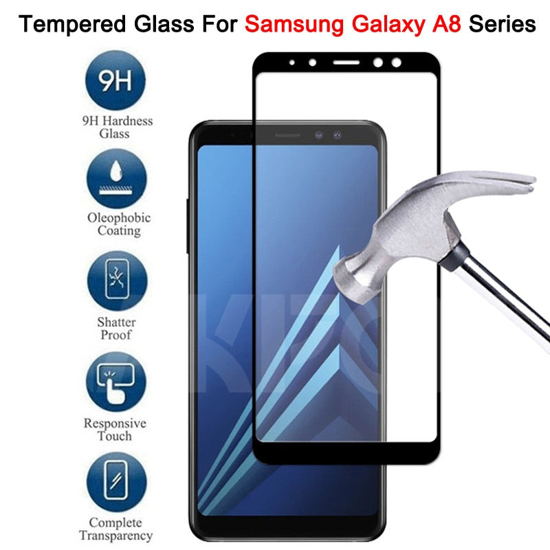 99D Protective Glass On the For Samsung Galaxy A6 A8 J4 J6 Plus 2018 A5 A7 A9 J2 J8 2018 Tempered Glass Screen Protector Film - dianjiang-