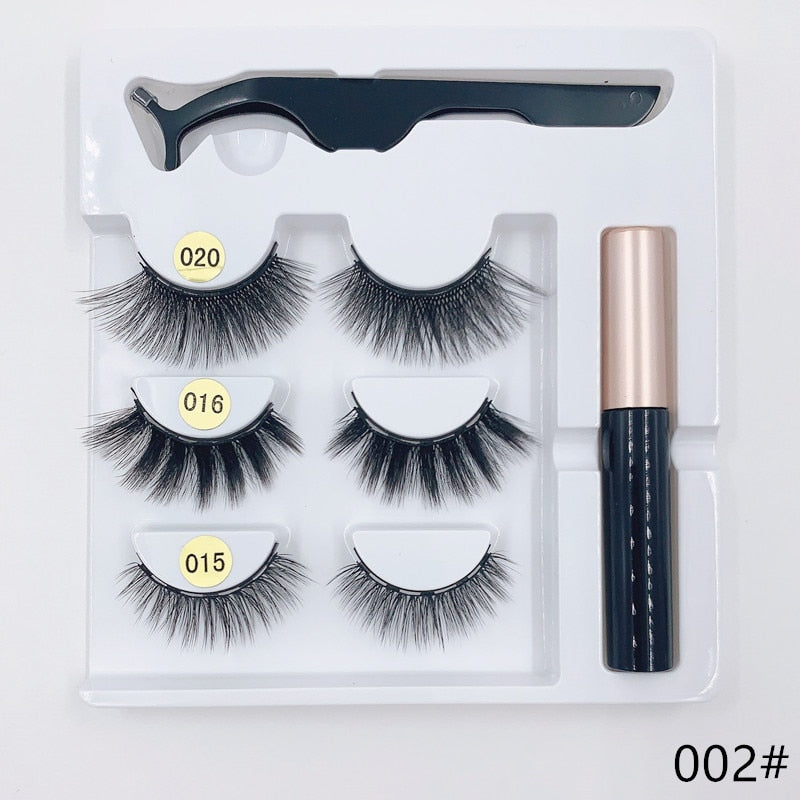 3 pairs magnetic eyelash sets, magnetic eyeliner, magnetic tweezers and false eyelash sets for extending eyelashes wholesale - dianjiang-