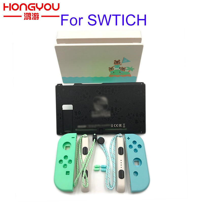 Original quality Back Case Rear Cover Panel Frame For Nintendo Switch Animal Crossing Console & Joy-con Housing Case buttons - dianjiang-