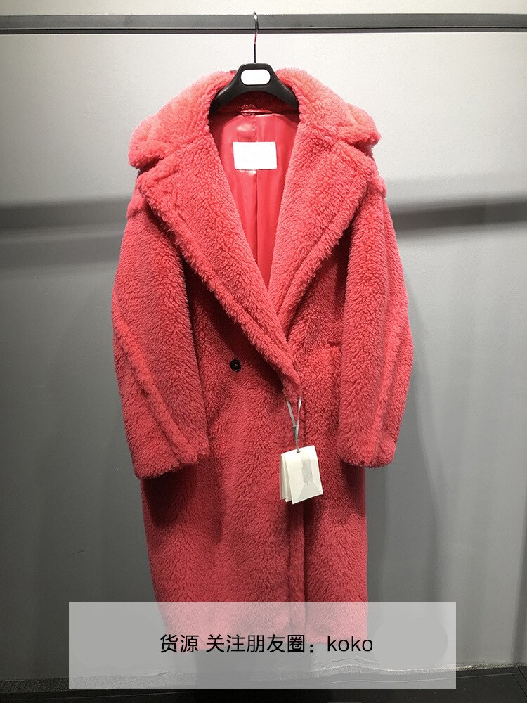 Women's Coat Teddy Bear Fur Coat Women Alpaca Coat Women Wool Coat Loose Coats Winter Warm Thicken Coat Women Classic Red Coat - dianjiang-