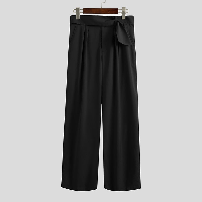 Mens Fashion Wide Leg Pants Solid Color Loose Trousers Men High Waist Joggers Casual Zipper Comfortable Pantalones 5XL INCERUN 7 - dianjiang-