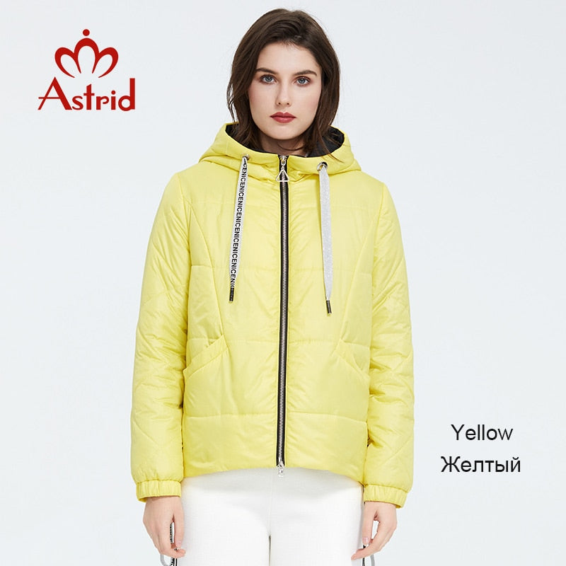 Astrid 2020 Spring Women Parka  Tide brand  Coat Warm Jacket  Bright Women's Jacket Thin Cotton  Casual  Short  big size ZM-3555 - dianjiang-