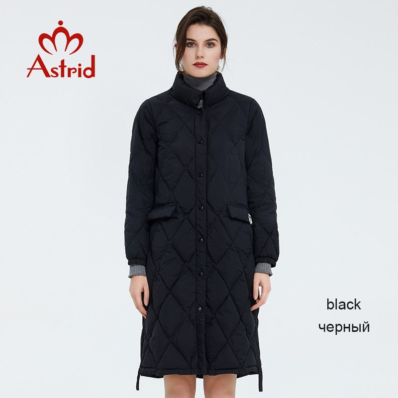 Astrid 2020 Spring Women Parka Coat Warm Jacket Women Thin Cotton Quilted Coat  Standing Collar New Collection  big size ZM-7214 - dianjiang-