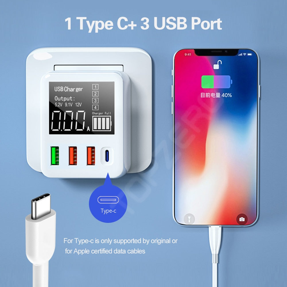 30/40W Quick Charge QC3.0 USB Charger Wall Travel Mobile Phone Adapter Fast Charger USB Charger For iPhone Xiaomi Huawei Samsung - dianjiang-