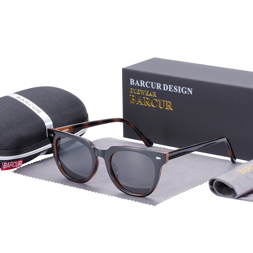 BARCUR Original TR90 Sunglasses for Men Polarized Women Square Sun glasses Transparent Oculos lunette de soleil femme - dianjiang-