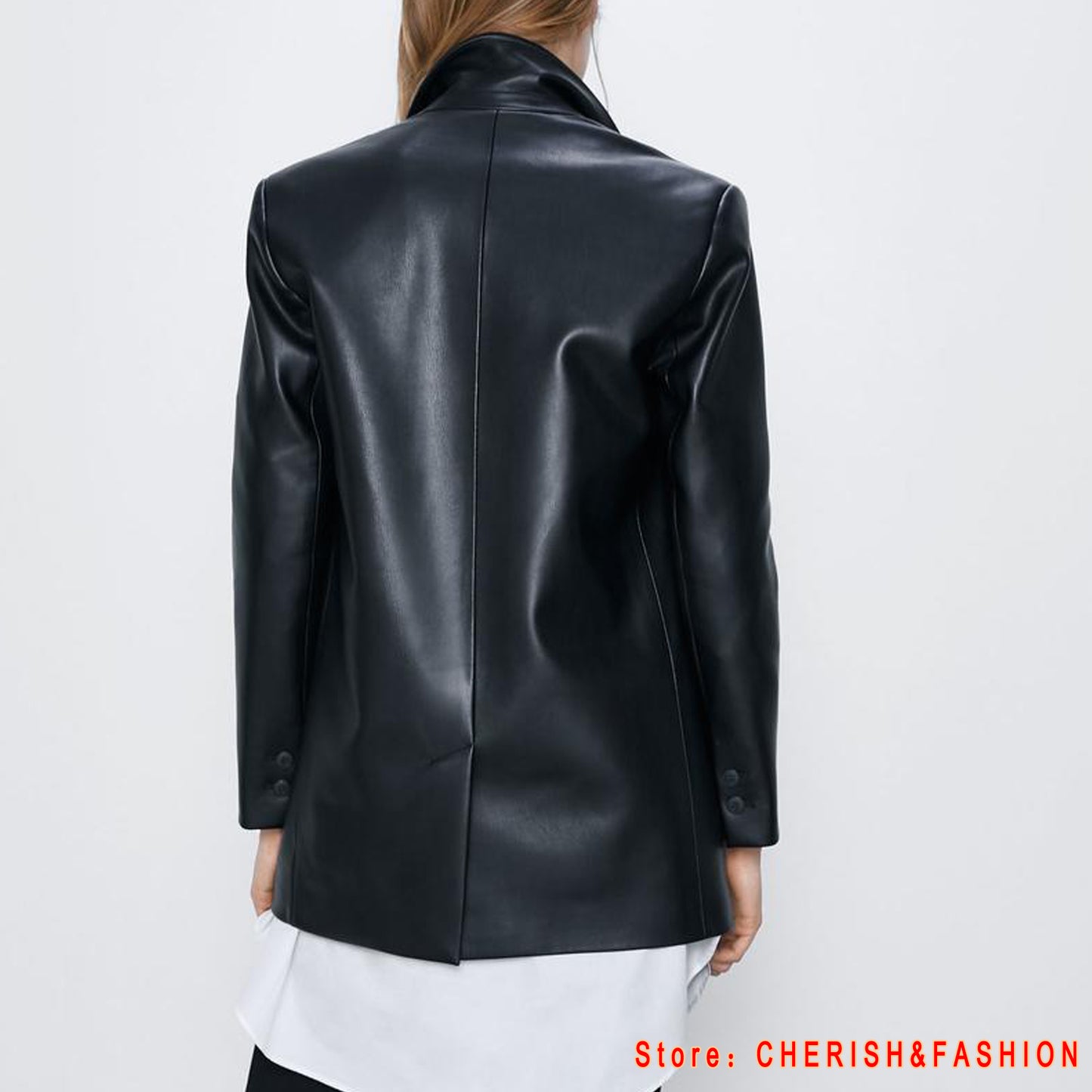 Loose PU Faux Leather Blazers Women Leather Jacket Coat Brand New Women's Jackets Outerwear Ladies Coats Female Leather Suit - dianjiang-