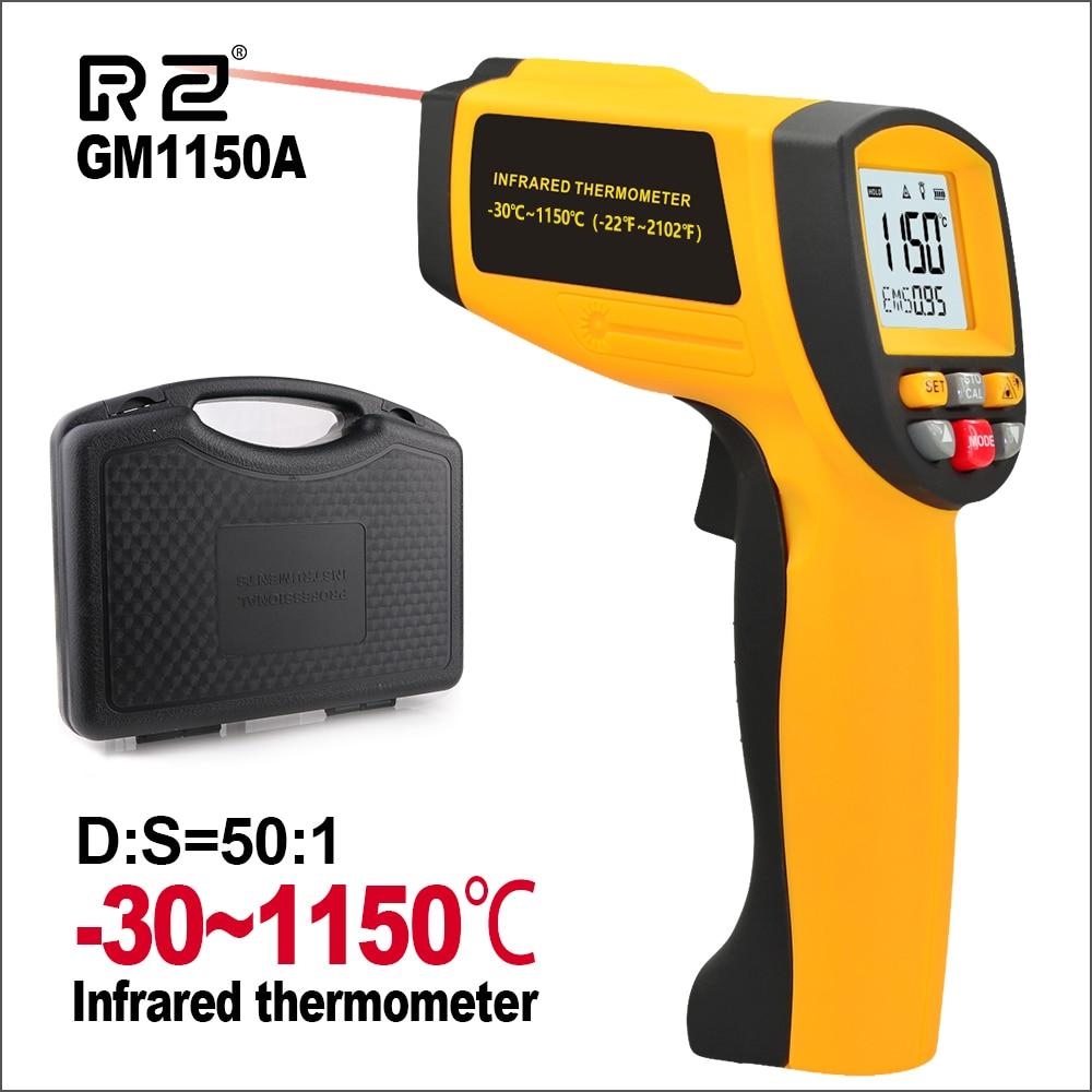 RZ Infrared Thermometer Non-Contact Temperature Meter Gun Handheld Digital LCD Industrial Outdoor Laser Pyrometer IR Thermometer - dianjiang-