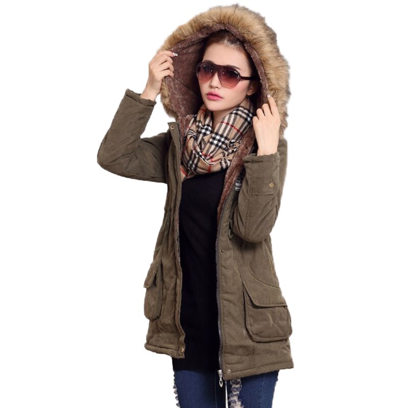 new winter women jacket medium-long thicken plus size 4XL outwear hooded wadded coat slim parka cotton-padded jacket overcoat - dianjiang-