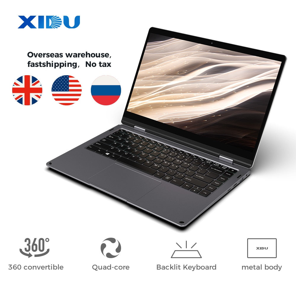 XIDU 14.1inch Laptop Intel E3950 Window10 Linux Support Touchscreen Notebook 1080P IPS with Backlit Keyboard Ultra Slim PC - dianjiang-