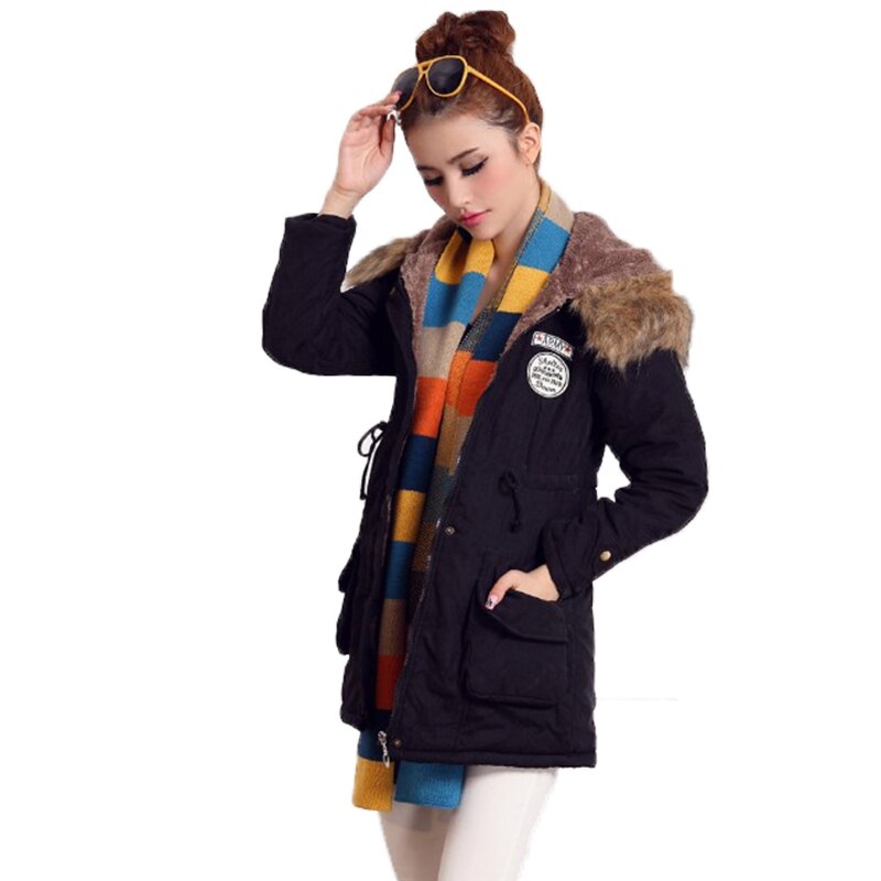 new winter women jacket medium-long thicken plus size 4XL outwear hooded wadded coat slim parka cotton-padded jacket overcoat - dianjiang-