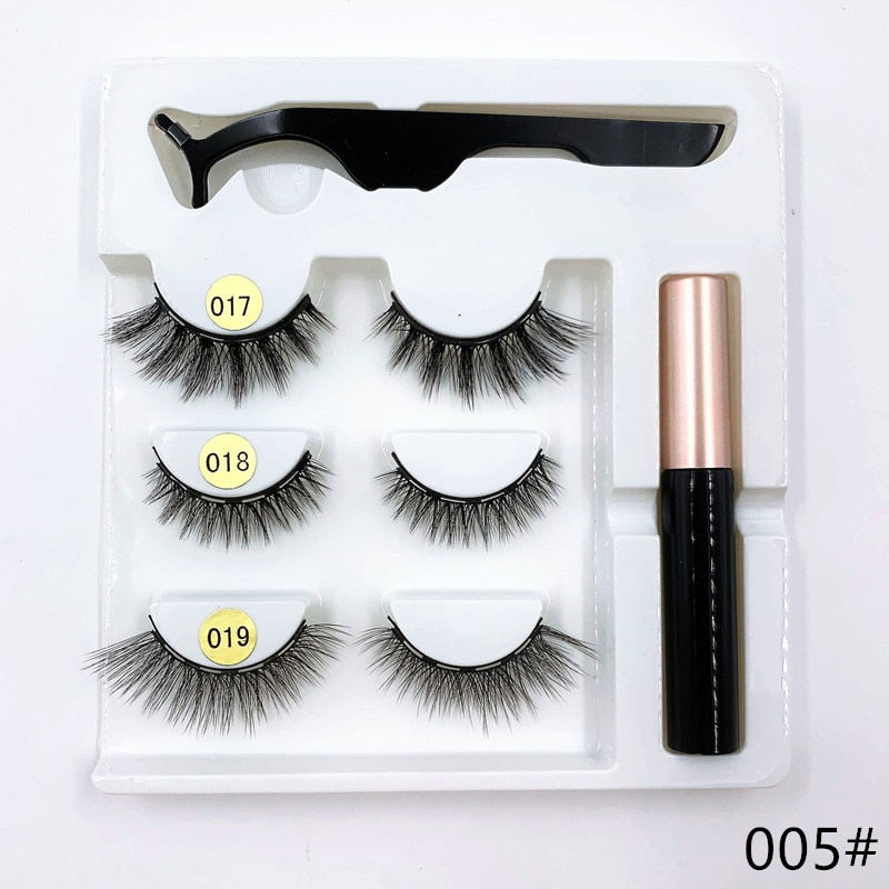 3 pairs magnetic eyelash sets, magnetic eyeliner, magnetic tweezers and false eyelash sets for extending eyelashes wholesale - dianjiang-