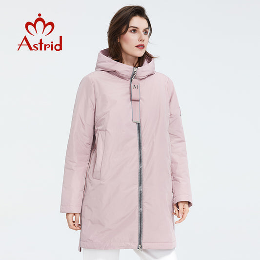 Astrid 2020 Spring new arrival women jacket outerwear high quality plus size mid-length style with zipper women fashion  AM-8608 - dianjiang-