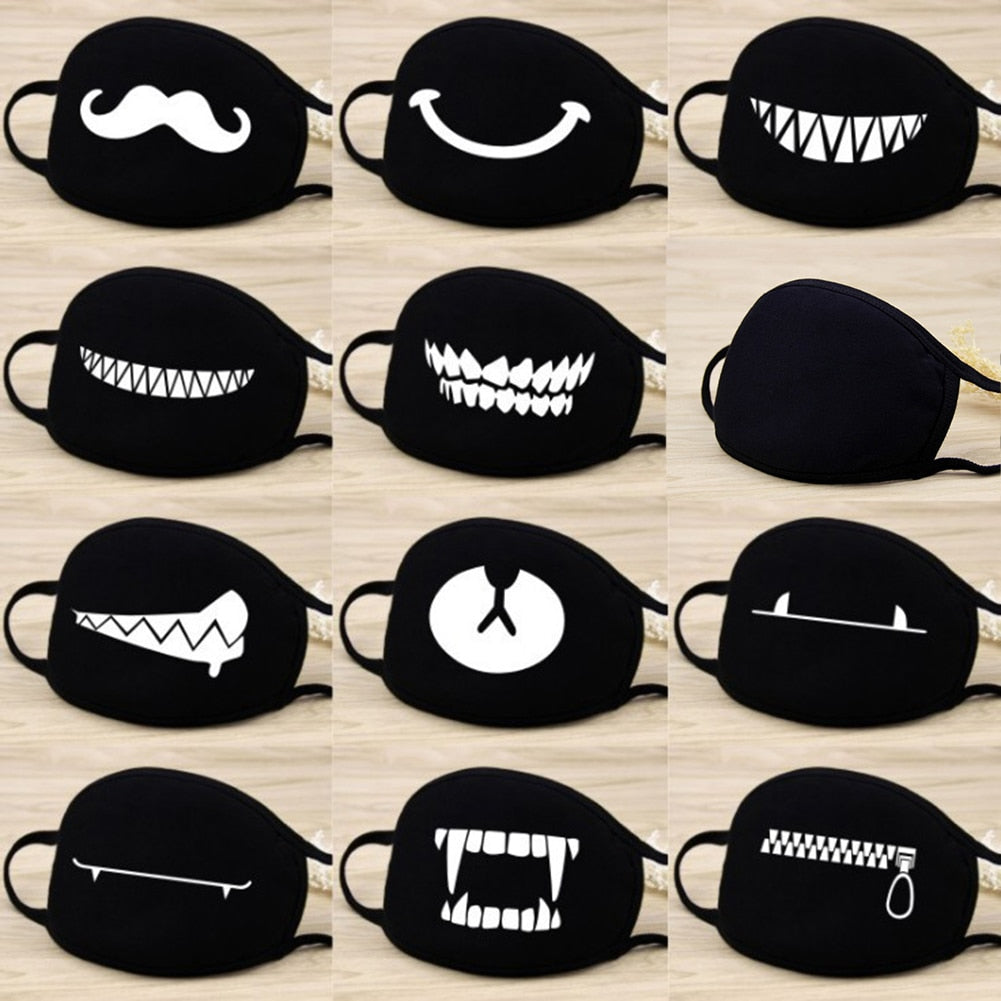 Cotton Windproof Mouth Face Mask 12 Style Teeth Pattern Cartoon Mouth Masks Anime Mask Autumn Fashion Warm Face Mask Hot Sale - dianjiang-