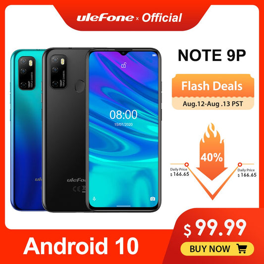 Ulefone Note 9P Smartphone Android 10 4GB+64GB Waterdrop Screen 6.52-inch Mobile phone Octa-core 4G Celular Phone - dianjiang-