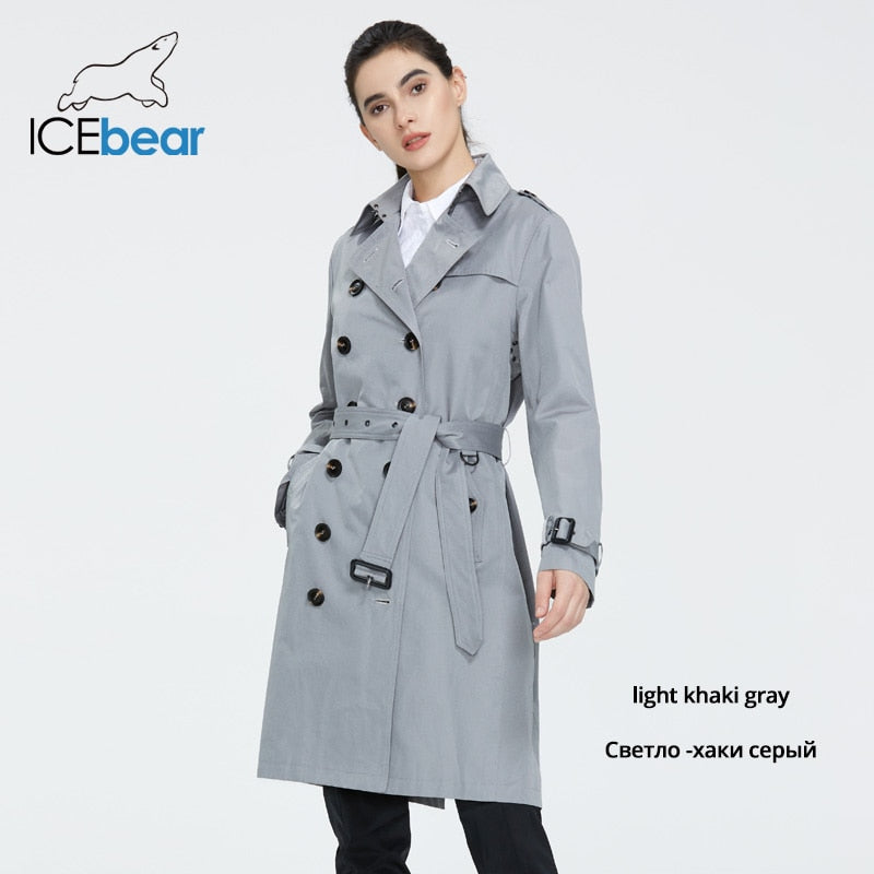 ICEbear 2020 Women spring lapel windbreaker fashion double breasted women's trench coat quality women clothing GWF20023D - dianjiang-