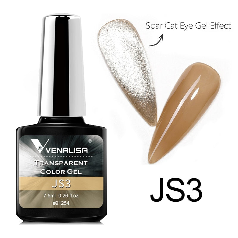 Venalisa Transparent Gel Polish Varnishes Hybrid Nails For Manicure 7.5ML Ice Spar Cat Eyes Soak off Enamel UV Gel Nail Polish - dianjiang-