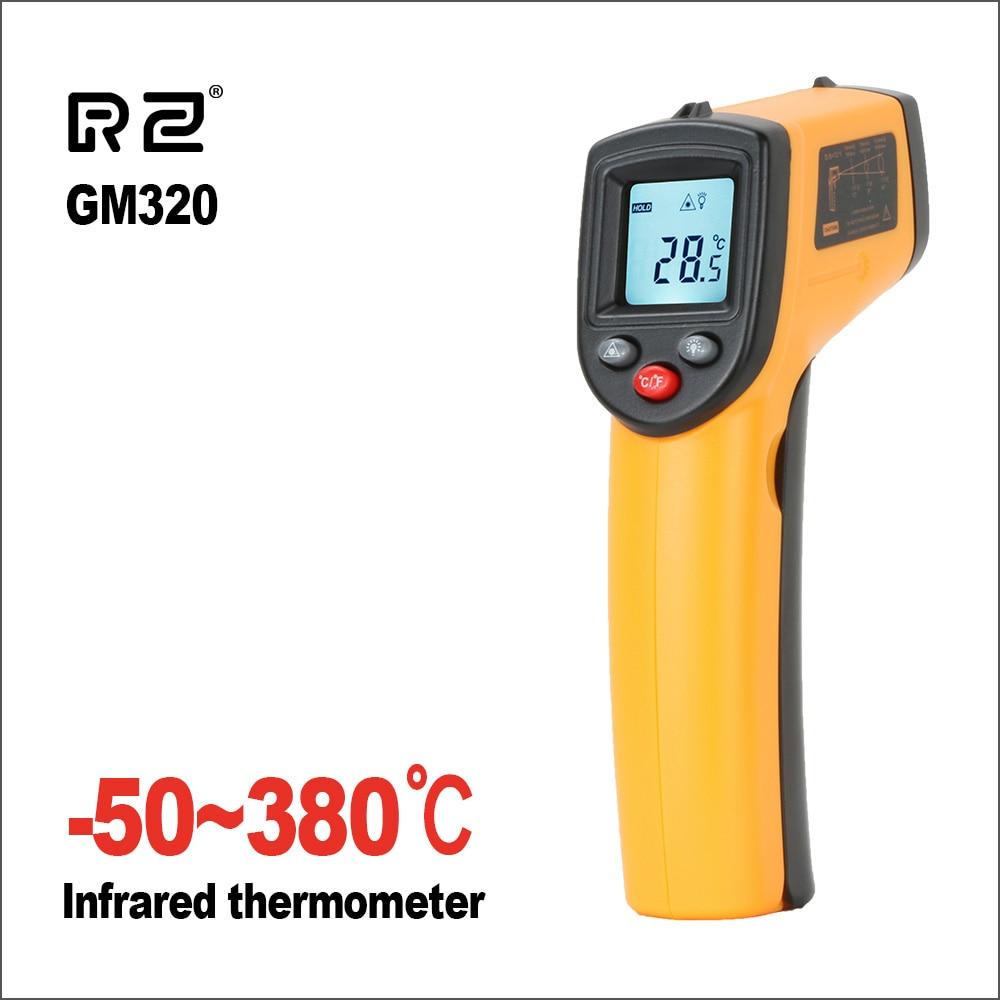 RZ Infrared Thermometer Non-Contact Temperature Meter Gun Handheld Digital LCD Industrial Outdoor Laser Pyrometer IR Thermometer - dianjiang-