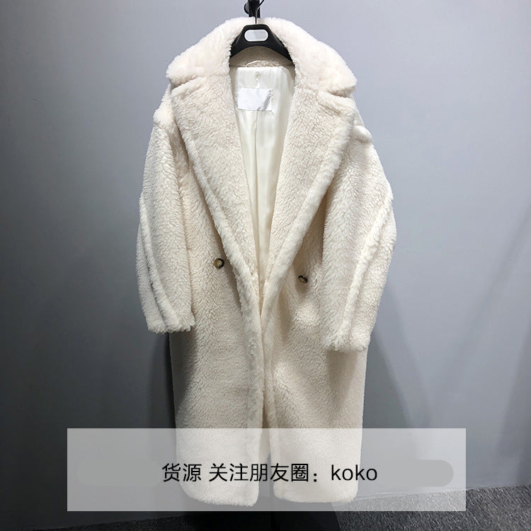 Women's Coat Teddy Bear Fur Coat Women Alpaca Coat Women Wool Coat Loose Coats Winter Warm Thicken Coat Women Classic Red Coat - dianjiang-