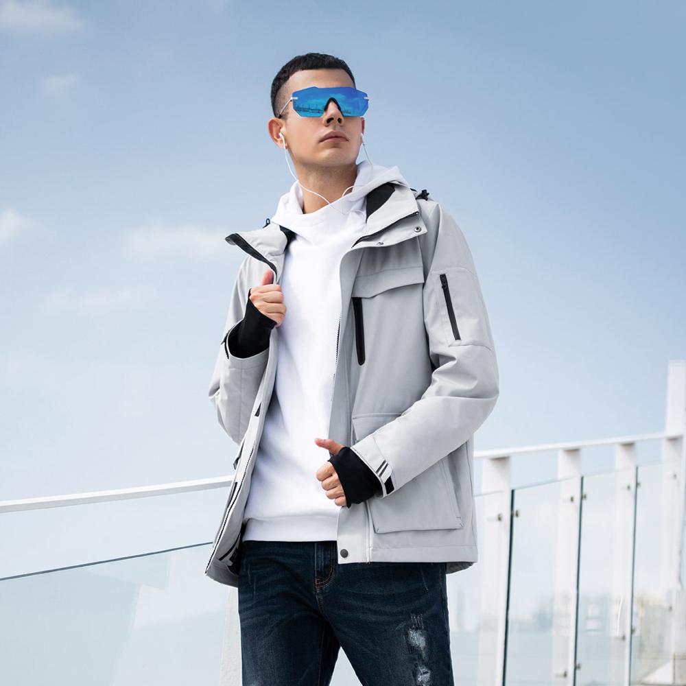 Xiaomi Men's Multi-pocke Jacket Spring Fashion Hooded Stand-up Collar Zip-through Jacket Streetwear Waterproof Coat Uleemark - dianjiang-