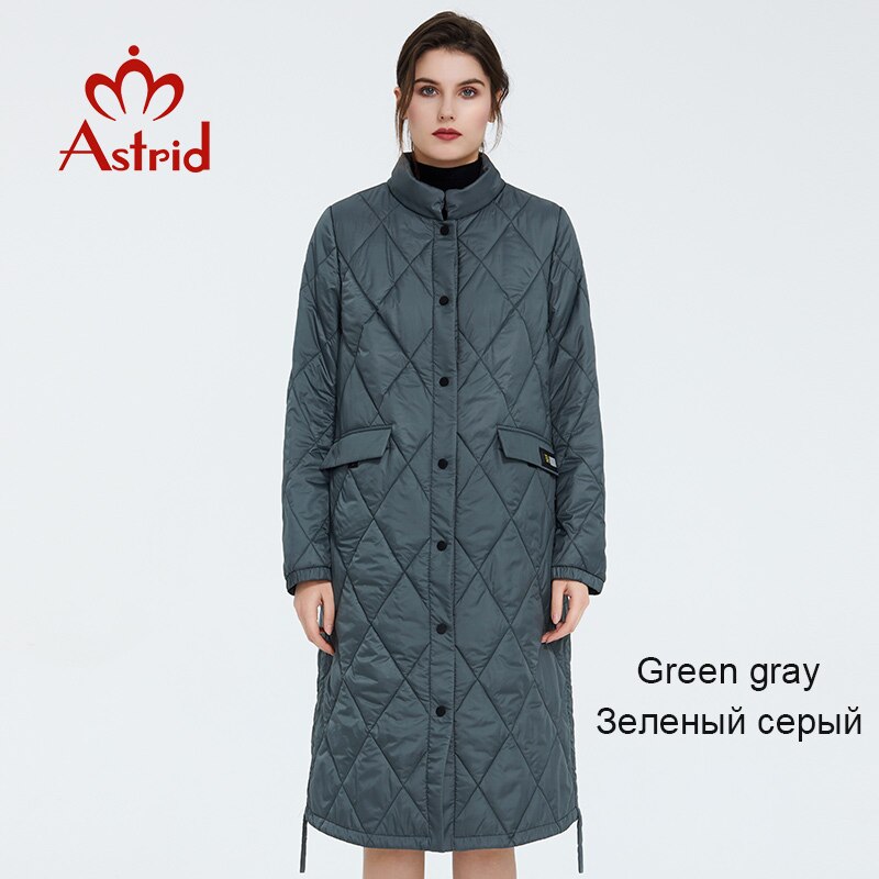 Astrid 2020 Spring Women Parka Coat Warm Jacket Women Thin Cotton Quilted Coat  Standing Collar New Collection  big size ZM-7214 - dianjiang-