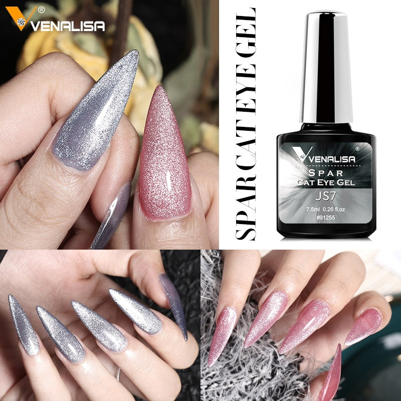 Venalisa Transparent Gel Polish Varnishes Hybrid Nails For Manicure 7.5ML Ice Spar Cat Eyes Soak off Enamel UV Gel Nail Polish - dianjiang-