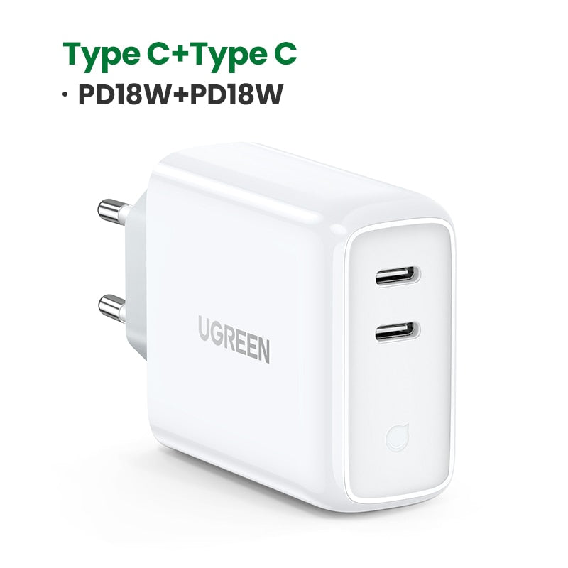 Ugreen 36W Fast USB Charger Quick Charge 4.0 3.0 Type C PD Fast Charging for iPhone 11 USB Charger with QC 4.0 3.0 Phone Charger - dianjiang-