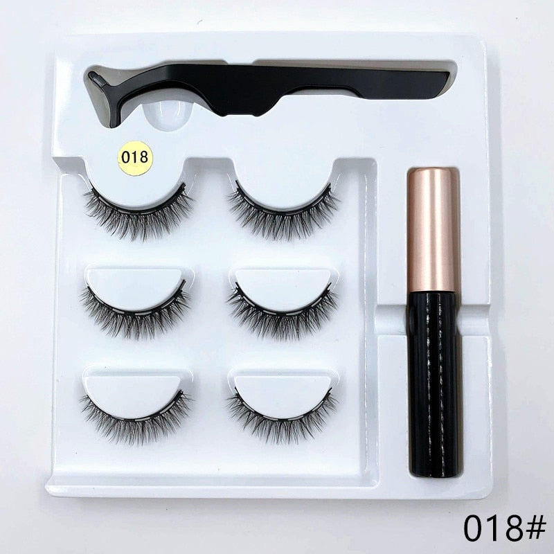 3 pairs magnetic eyelash sets, magnetic eyeliner, magnetic tweezers and false eyelash sets for extending eyelashes wholesale - dianjiang-