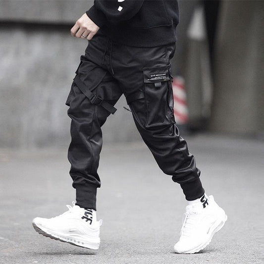 Black Hip Hop Cargo Pants Men Streetwear Fashion Cotton Joggers Sweatpants Casual Harem Trousers Summer Harajuku Tide Clothing - dianjiang-