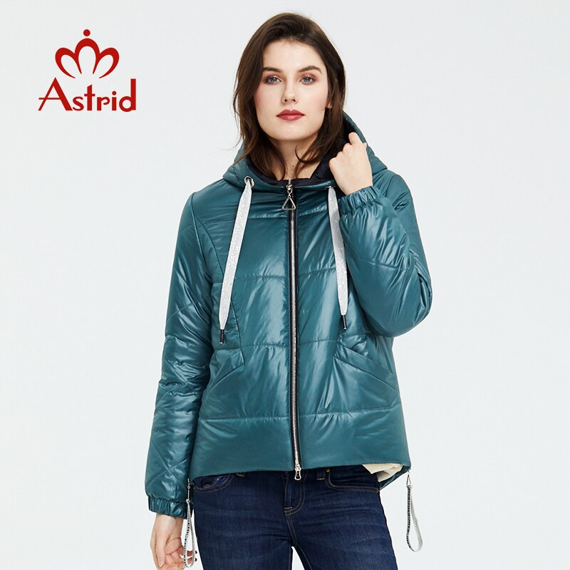 Astrid 2020 Spring Women Parka  Tide brand  Coat Warm Jacket  Bright Women's Jacket Thin Cotton  Casual  Short  big size ZM-3555 - dianjiang-