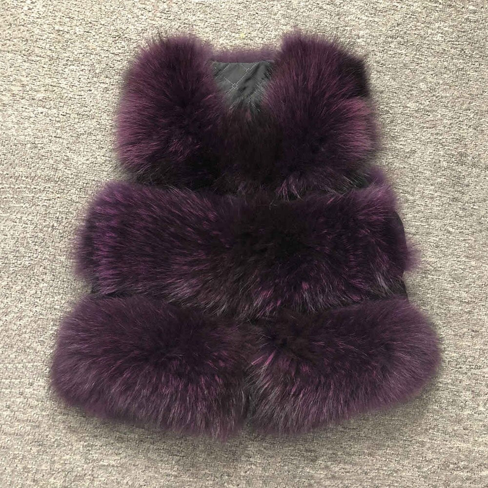 2020 New Arrivals Women Real Raccoon Fur Vest Winter Thick Warm Fashion Gilet Waistcoat New 3 Rows S1150A - dianjiang-