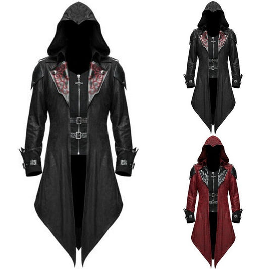 Oeak Mens Medieval Retro Jacket Gothic Frock Coat Tuxedo Halloween Formal Costume 2019 New Mens Steampunk Oversize Coats S-5XL - dianjiang-