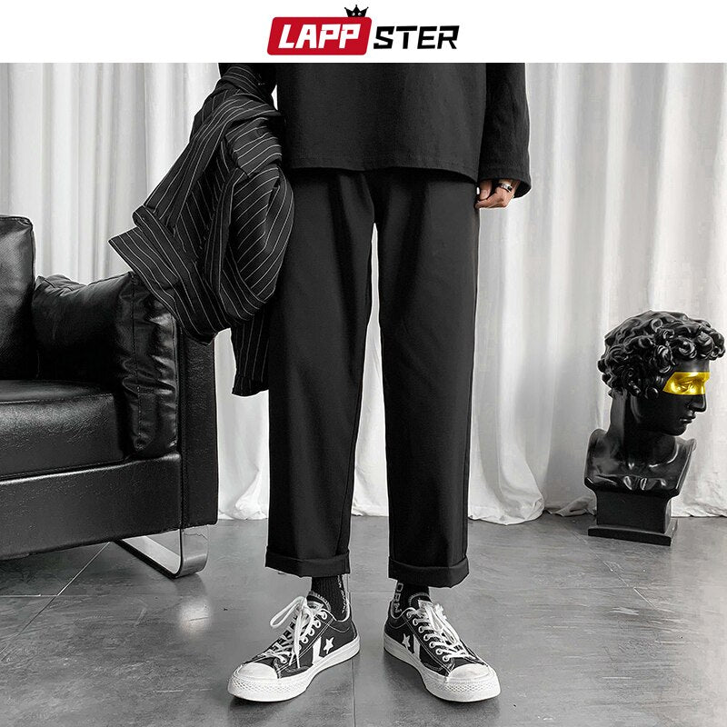 LAPPSTER Mens Black Korean Harem Pants 2020 Japanese Streetwear Joggers Harajuku Sweatpants Hip Hop Casual Trousers Plus Size - dianjiang-