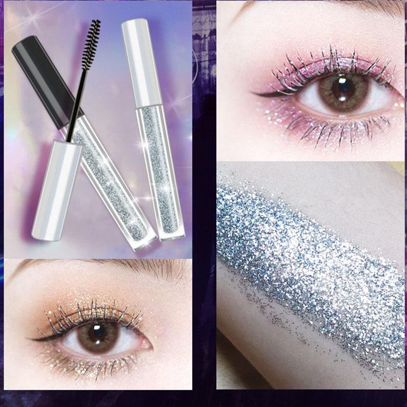 iflovedekd Sparkling Diamond Shiny Charm Mascara Waterproof eyelash professional eye liner Curling Lengthening (3ml) - dianjiang-