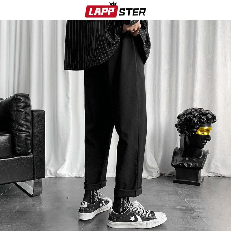 LAPPSTER Mens Black Korean Harem Pants 2020 Japanese Streetwear Joggers Harajuku Sweatpants Hip Hop Casual Trousers Plus Size - dianjiang-