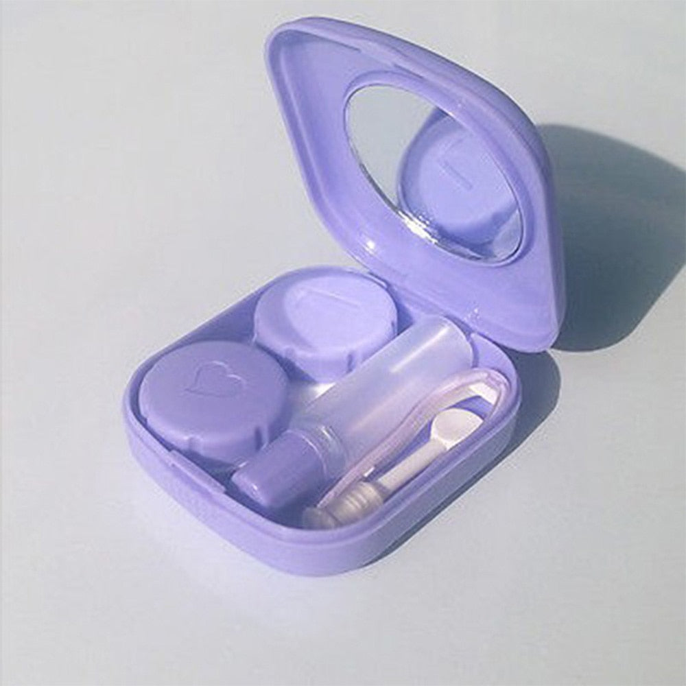 New Easy Carry Mini Pocket Contact Lens Cases with Mirror Kit Travel Convenient Contact Lens Case Container For Outdoor - dianjiang-