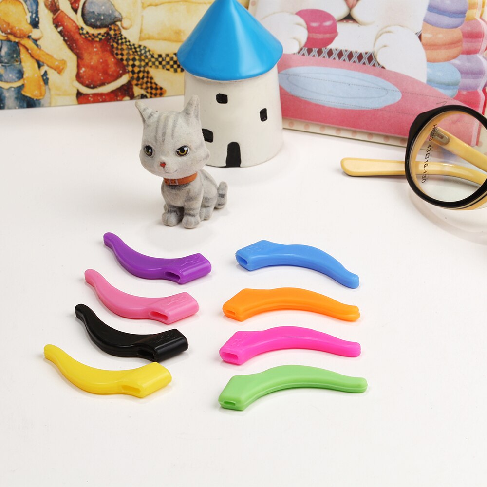 5 Pairs Solid Colour silicone anti-slip eyeglasses holder for children sunglasses or reading glasses ear grip hooks    12 colors - dianjiang-