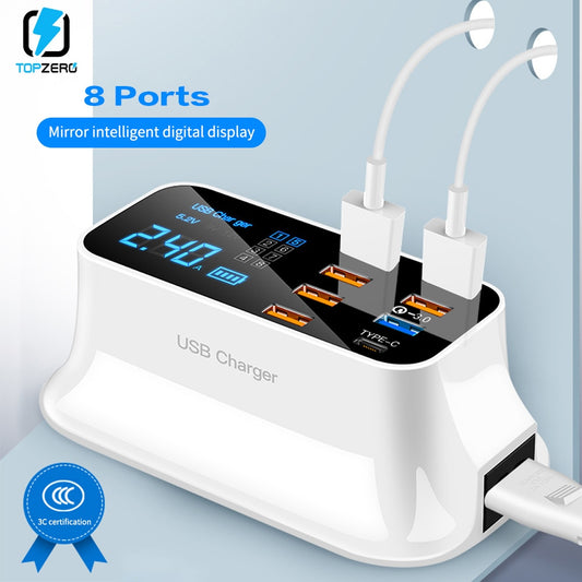 8 Ports Quick Charge 3.0 USB Charger For Android iPhone Adapter 18W PD 3.0 Phone Tablet Fast Charger For xiaomi huawei samsung - dianjiang-