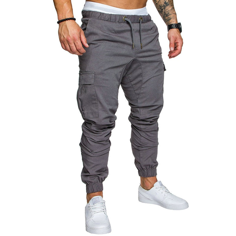 Autumn Men Pants Hip Hop Harem Joggers Pants 2020 New Male Trousers Mens Joggers Solid Multi-pocket Pants Sweatpants M-4XL - dianjiang-