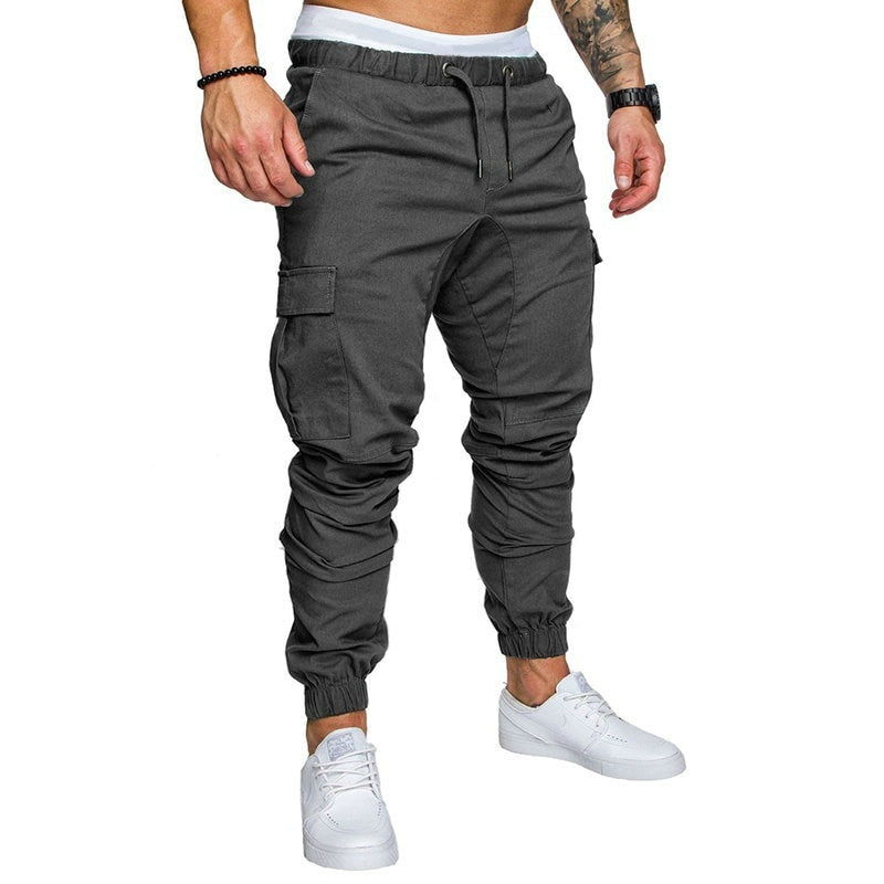 Autumn Men Pants Hip Hop Harem Joggers Pants 2020 New Male Trousers Mens Joggers Solid Multi-pocket Pants Sweatpants M-4XL - dianjiang-